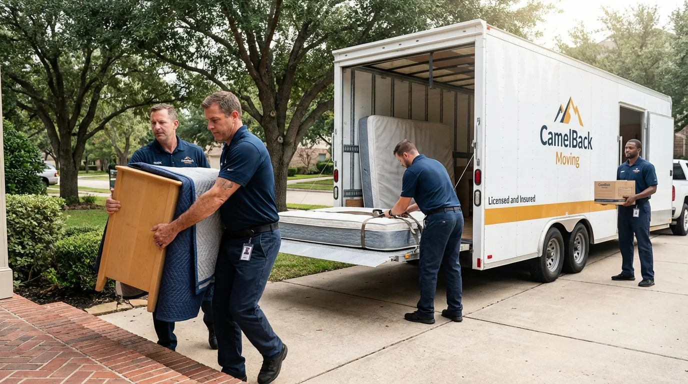 Crew loading residential truck for cross-state move from Edwards, CO